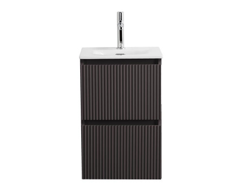 Тумба с раковиной подвесная 40 см, BelBagno UNO-MINI-400-2C-SO-GSO Темно-Серый матовый, раковина белая BB-8099-3-40