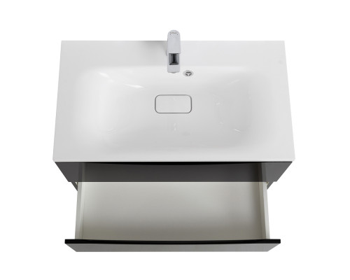 Тумба с раковиной подвесная BelBagno MARINO-800 Nero Lucido, раковина белая BB800/450-LV-MR-FT