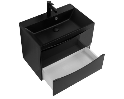 Тумба с раковиной подвесная BelBagno MARINO-600 Nero Lucido, раковина черная BB600/450-LV-ART-AST-NERO