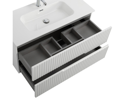 Мебель для ванной подвесная CEZARES DUET-N-1000-2C-SO-AS-P Альпака Брашированная