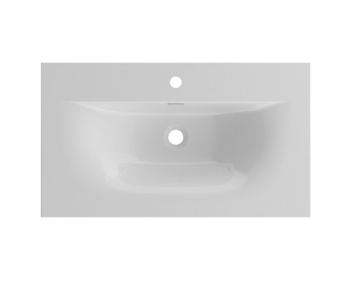 Тумба с раковиной подвесная 80 см, BelBagno UNO-800-1C-SO-CO Бежевый матовый, раковина белая BB-8099-80