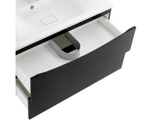 Тумба с раковиной подвесная BelBagno MARINO-800 Nero Lucido, раковина белая BB800/450-LV-MR-PR