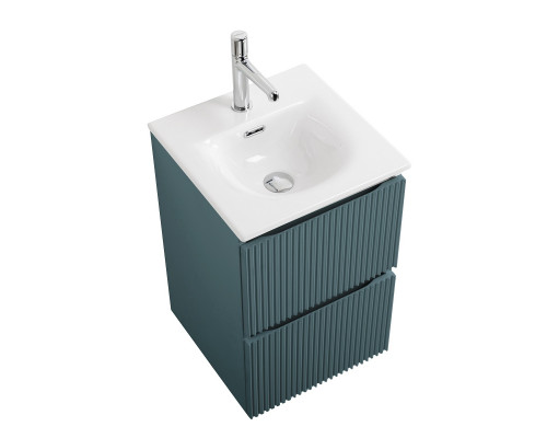 Тумба с раковиной подвесная 40 см, BelBagno UNO-MINI-400-2C-SO-AO Голубой матовый, раковина белая BB-8099-3-40