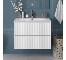 Тумба с раковиной подвесная 80 см, BelBagno UNO-800-2C-SO-BO Bianco Opaco, раковина белая BB-8099-80
