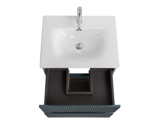 Тумба с раковиной подвесная 50 см, BelBagno UNO-MINI-500-2C-SO-AO Голубой матовый, раковина белая BB-8099-3-50