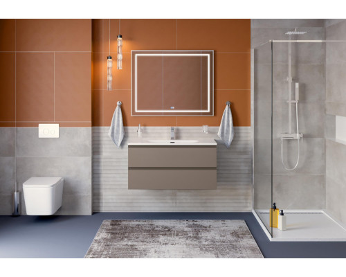 Тумба с раковиной подвесная BelBagno KRAFT-900-2C-SO-CO, 90 см, Бежевый Матовый, раковина белая BB-8099-90