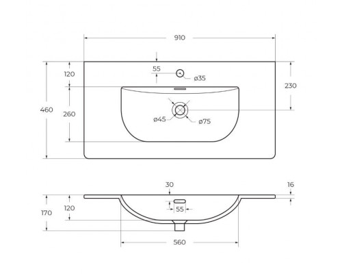 Тумба с раковиной подвесная BelBagno KRAFT-900-2C-SO-VO, 90 см, Еловый Матовый, раковина белая BB-8099-90