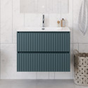 Тумба с раковиной подвесная 90 см, BelBagno UNO-900-2C-SO-AO Голубой матовый, раковина белая BB-8099-90