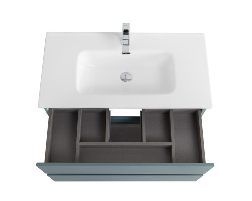 Тумба с раковиной подвесная BelBagno KRAFT-900-2C-SO-AO, 90 см, Голубой матовый, раковина белая BB1000ETL