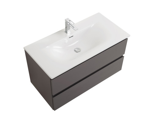 Тумба с раковиной подвесная BelBagno KRAFT-1000-2C-SO-GSO, 100см, Темно-Серый Матовый, раковина белая BB-8099-100