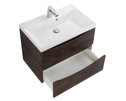 Тумба с раковиной подвесная BelBagno MARINO-600 Rovere Moro, раковина белая