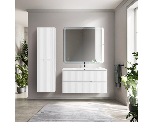 Мебель для ванной подвесная CEZARES DUET-N-1000-2C-SO-AS-P Альпака Брашированная