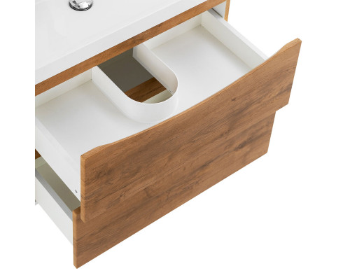 Тумба с раковиной подвесная BelBagno MARINO-600 Rovere Nature, раковина белая
