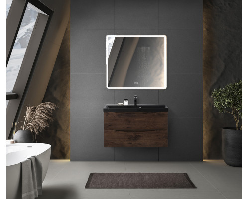 Тумба с раковиной подвесная BelBagno MARINO-800 Rovere Moro, раковина черная BB800/450-LV-ART-AST-NERO