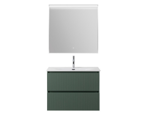 Тумба с раковиной подвесная 80 см, BelBagno UNO-800-2C-SO-VO Еловый матовый, раковина белая BB-8099-80