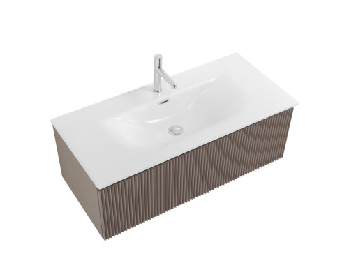 Тумба с раковиной подвесная 100 см, BelBagno UNO-1000-1C-SO-CO Бежевый матовый, раковина белая BB-8099-100