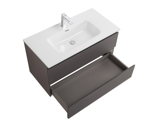 Тумба с раковиной подвесная BelBagno KRAFT-1000-2C-SO-GSO, 100 см, Темно-Серый Матовый, раковина белая BB1000ETL