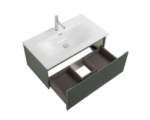 Тумба с раковиной подвесная 80 см, BelBagno UNO-800-1C-SO-VO Еловый матовый, раковина белая BB-8099-80