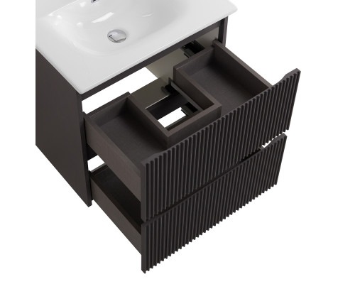 Тумба с раковиной подвесная 50 см, BelBagno UNO-MINI-500-2C-SO-GSO Темно-Серый матовый, раковина белая BB-8099-3-50
