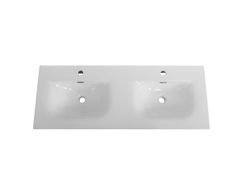 Тумба с раковиной подвесная 120 см, BelBagno UNO-1200-4C-SO-BO Bianco Opaco, раковина белая BB-8099-120-2 с 2-я чашами