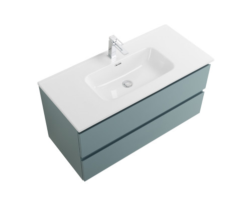 Тумба с раковиной подвесная BelBagno KRAFT-1000-2C-SO-AO Голубой матовый, раковина белая BB1000ETL