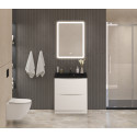 Тумба с раковиной напольная BelBagno MARINO-600 Bianco Lucido, раковина черная BB600/450-LV-ART-AST-NERO