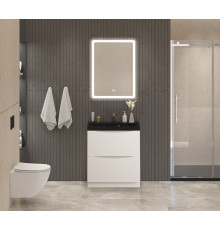 Тумба с раковиной напольная BelBagno MARINO-600 Bianco Lucido, раковина черная BB600/450-LV-ART-AST-NERO