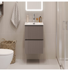 Тумба с раковиной подвесная 40 см, BelBagno UNO-MINI-400-2C-SO-CO Бежевый матовый, раковина белая BB-8099-3-40