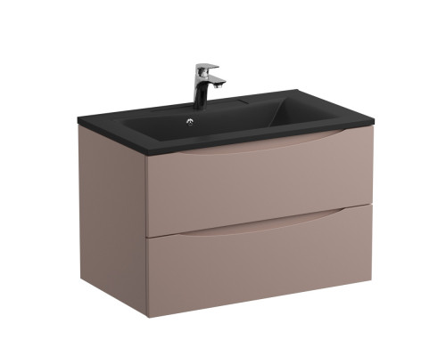 Тумба с раковиной подвесная BelBagno MARINO-800 Capucino Lucido, раковина чернаяBB800/450-LV-ART-PR-NERO