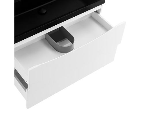 Тумба с раковиной подвесная BelBagno Marino-800, Bianco Lucido, раковина черная BB800/450-LV-MR-AST-NERO