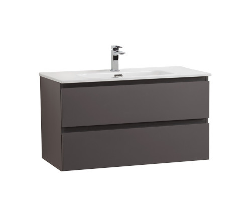 Тумба с раковиной подвесная BelBagno KRAFT-1000-2C-SO-GSO, 100 см, Темно-Серый Матовый, раковина белая BB1000ETL