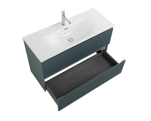 Тумба с раковиной подвесная 100 см, BelBagno UNO-MINI-1000-2C-SO-AO Голубой матовый, раковина белая BB-8099-3-100