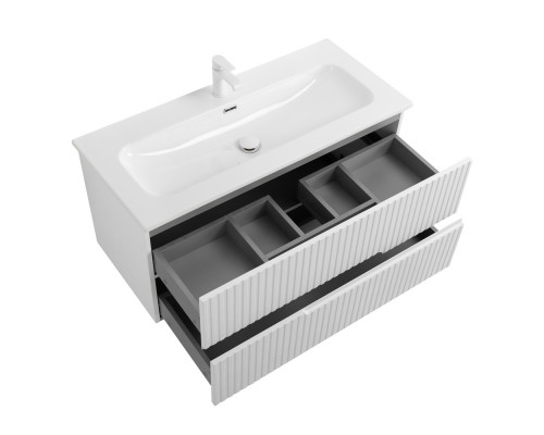 Мебель для ванной подвесная CEZARES DUET-N-1000-2C-SO-FBS-P Ясень Белый Софт