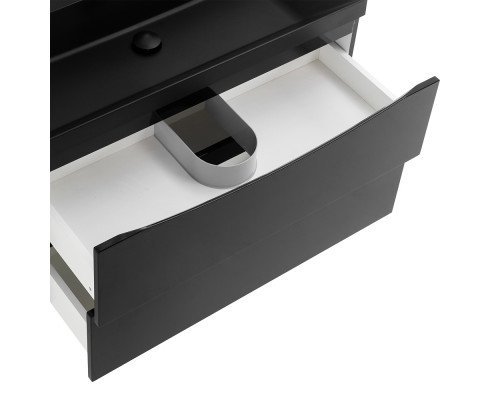 Тумба с раковиной подвесная BelBagno MARINO-800 Nero Lucido, раковина черная BB800/450-LV-ART-AST-NERO