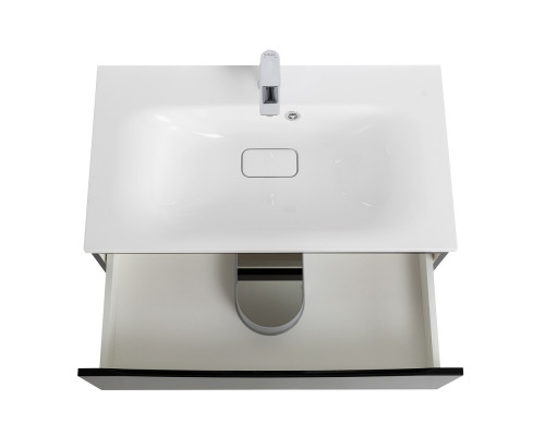 Тумба с раковиной подвесная BelBagno MARINO-800 Nero Lucido, раковина белая BB800/450-LV-MR-FT