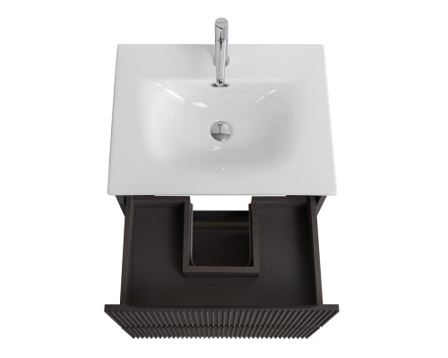 Тумба с раковиной подвесная 60 см, BelBagno UNO-MINI-600-2C-SO-GSO Темно-Серый матовый, раковина белая BB-8099-3-60