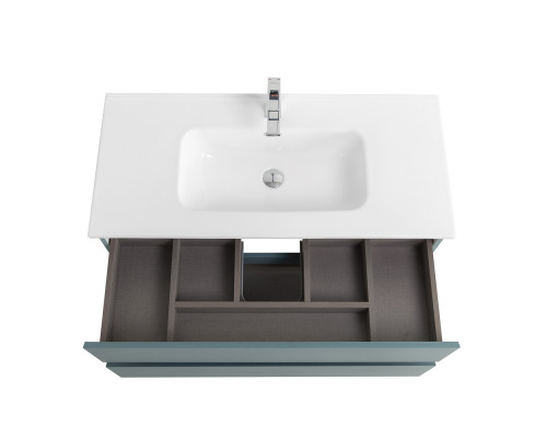 Тумба с раковиной подвесная BelBagno KRAFT-1000-2C-SO-AO Голубой матовый, раковина белая BB1000ETL