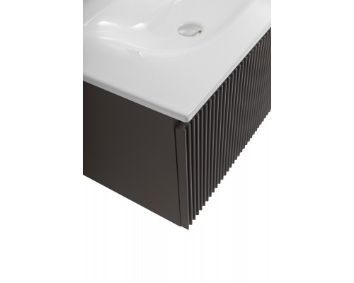Тумба с раковиной подвесная 80 см, BelBagno UNO-800-1C-SO-GSO Темно-Серый матовый, раковина белая BB-8099-80