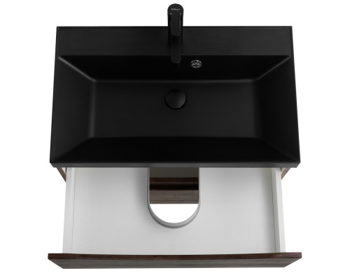 Тумба с раковиной подвесная BelBagno MARINO-600 Rovere Moro, раковина черная BB600/450-LV-ART-AST-NERO
