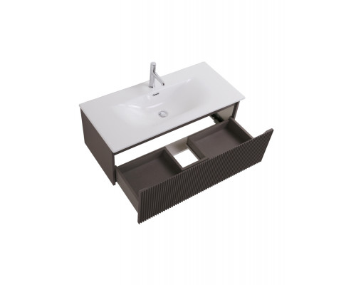 Тумба с раковиной подвесная 100 см, BelBagno UNO-1000-1C-SO-GSO Темно-Серый матовый, раковина белая BB-8099-100