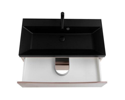 Тумба с раковиной подвесная BelBagno MARINO-800 Capucino Lucido, раковина черная BB800/450-LV-MR-AST-NERO