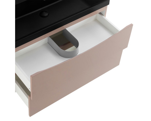 Тумба с раковиной подвесная BelBagno MARINO-800 Capucino Lucido, раковина черная BB800/450-LV-MR-AST-NERO