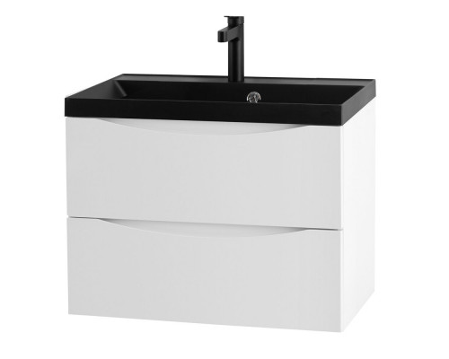 Тумба с раковиной подвесная BelBagno MARINO-600 Bianco Opaco, раковина чёрная BB600/450-LV-ART-AST-NERO