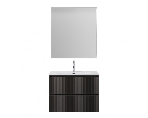 Тумба с раковиной подвесная 80 см, BelBagno UNO-MINI-800-2C-SO-GSO Темно-Серый матовый, раковина белая BB-8099-3-80