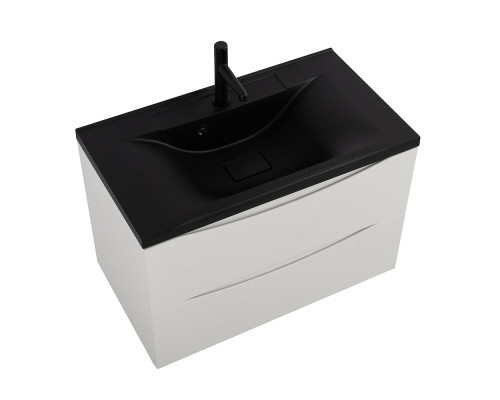 Тумба с раковиной подвесная BelBagno MARINO-800 Bianco Opaco, раковина черная BB800/450-LV-ART-PR-NERO