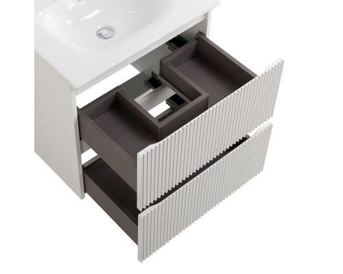 Тумба с раковиной подвесная 60 см, BelBagno UNO-600-2C-SO-BO Bianco Opaco, раковина белая BB-8099-60