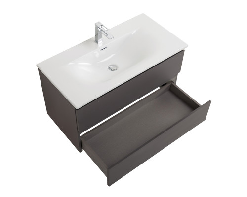 Тумба с раковиной подвесная BelBagno KRAFT-1000-2C-SO-GSO, 100см, Темно-Серый Матовый, раковина белая BB-8099-100