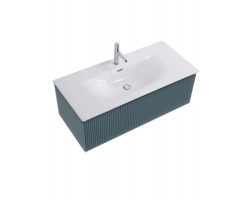 Тумба с раковиной подвесная 100 см, BelBagno UNO-1000-1C-SO-AO Голубой матовый, раковина белая BB-8099-100