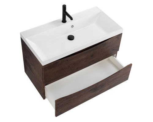 Тумба с раковиной подвесная BelBagno MARINO-800 Rovere Moro, раковина белая BB800/450-LV-MR-AST