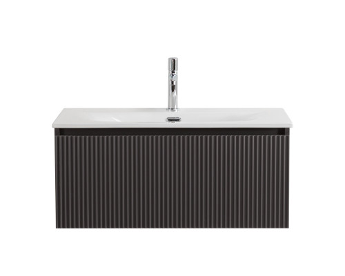 Тумба с раковиной подвесная 80 см, BelBagno UNO-800-1C-SO-GSO Темно-Серый матовый, раковина белая BB-8099-80